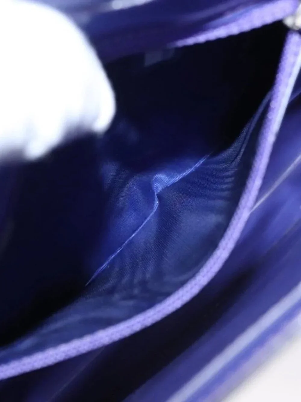 CHANEL Hologram Chain Shoulder Bag Vinyl Purple CC Auth bs21582